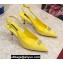 Dolce & Gabbana Heel 6.5cm Patent Leather Slingback Pumps Yellow with DG Pop Logo 2021