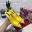 Dolce & Gabbana Heel 6.5cm Patent Leather Slingback Pumps Yellow with DG Pop Logo 2021