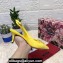 Dolce & Gabbana Heel 6.5cm Patent Leather Slingback Pumps Yellow with DG Pop Logo 2021