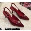 Dolce & Gabbana Heel 6.5cm Patent Leather Slingback Pumps Burgundy with DG Pop Logo 2021