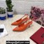 Dolce & Gabbana Heel 6.5cm Patent Leather Slingback Pumps Orange with DG Pop Logo 2021