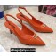 Dolce & Gabbana Heel 6.5cm Patent Leather Slingback Pumps Orange with DG Pop Logo 2021