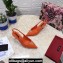 Dolce & Gabbana Heel 6.5cm Patent Leather Slingback Pumps Orange with DG Pop Logo 2021