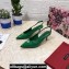 Dolce & Gabbana Heel 6.5cm Patent Leather Slingback Pumps Green with DG Pop Logo 2021