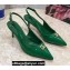 Dolce & Gabbana Heel 6.5cm Patent Leather Slingback Pumps Green with DG Pop Logo 2021