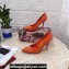 Dolce & Gabbana Heel 10.5cm Patent Leather Pumps Orange with DG Pop Logo 2021