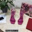 Dolce & Gabbana Heel 10.5cm Leather Sandals Fuchsia with DG Pop Heel 2021