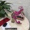 Dolce & Gabbana Heel 10.5cm Leather Sandals Fuchsia with DG Pop Heel 2021