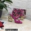 Dolce & Gabbana Heel 10.5cm Leather Sandals Fuchsia with DG Pop Heel 2021