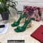 Dolce & Gabbana Heel 10.5cm Leather Sandals Green with DG Pop Heel 2021