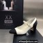 Chanel Heel 7cm Mary Janes Pumps White/Black Spring 2022