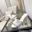 Chanel Quilting CC Logo Heel Mules White Spring 2022
