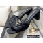 Chanel Quilting CC Logo Heel Mules Black Spring 2022
