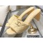 Chanel Quilting CC Logo Heel Mules Beige Spring 2022
