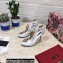 Dolce & Gabbana Heel 10.5cm Devotion Chain T-bar Pumps White 2021
