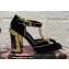 Dolce & Gabbana Painted Heel 10.5cm T-strap Pumps Velvet Black 2021