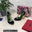 Dolce & Gabbana Painted Heel 10.5cm T-strap Pumps Velvet Green 2021