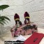Dolce & Gabbana Painted Heel 10.5cm T-strap Pumps Velvet Burgundy 2021