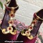 Dolce & Gabbana Painted Heel 10.5cm T-strap Pumps Velvet Burgundy 2021