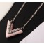 Louis Vuitton Essential V Pendant Necklace Pale Pink 2018