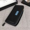 Prada Zip Leather Wallet 1ML506 Black/Astral Blue