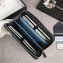 Prada Zip Leather Wallet 1ML506 Black/Astral Blue