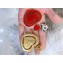 Balenciaga Casino Heart Earrings in Red Resin