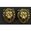 Gucci Metal Lion Head Earrings with Pearls 582392
