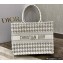 Dior Small Book Tote Bag in Gold-Tone Houndstooth Embroidery 2022