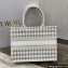 Dior Small Book Tote Bag in Gold-Tone Houndstooth Embroidery 2022