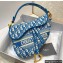 Dior Saddle Bag in Cornflower Blue Oblique Embroidery 2022