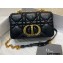 Dior Small Caro Bag in Padded Macrocannage Calfskin Black 2022