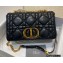 Dior Medium Caro Bag in Padded Macrocannage Calfskin Black 2022
