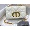 Dior Small Caro Bag in Padded Macrocannage Calfskin White 2022