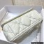 Dior Small Caro Bag in Padded Macrocannage Calfskin White 2022