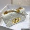 Dior Small Caro Bag in Padded Macrocannage Calfskin White 2022