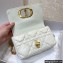 Dior Small Caro Bag in Padded Macrocannage Calfskin White 2022
