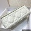 Dior Medium Caro Bag in Padded Macrocannage Calfskin White 2022