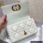 Dior Medium Caro Bag in Padded Macrocannage Calfskin White 2022