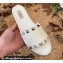 Valentino Grainy Calfskin Leather Rockstud Espadrilles Slide Sandals White 2022