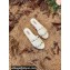 Valentino Grainy Calfskin Leather Rockstud Espadrilles Slide Sandals White 2022
