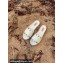 Valentino Grainy Calfskin Leather Rockstud Espadrilles Slide Sandals White 2022