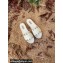 Valentino Grainy Calfskin Leather Rockstud Espadrilles Slide Sandals White 2022