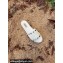 Valentino Grainy Calfskin Leather Rockstud Espadrilles Slide Sandals White 2022