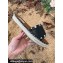 Valentino Grainy Calfskin Leather Rockstud Espadrilles Slide Sandals Black 2022