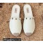 Valentino Grainy Calfskin Leather Rockstud Espadrilles Mules Sandals White 2022