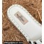 Valentino Grainy Calfskin Leather Rockstud Espadrilles Mules Sandals White 2022