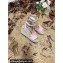 Valentino Studded Ruffled Leather Wedge Espadrilles Sandals Pink 2022