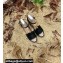 Valentino Studded Ruffled Leather Wedge Espadrilles Sandals Black 2022