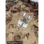 Valentino Studded Ruffled Leather Wedge Espadrilles Sandals White 2022